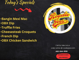 Roadie Joe's Grill menu