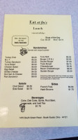 Eat At Joe's menu