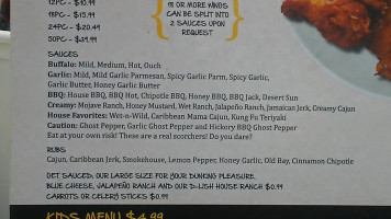 Wing Warehouse menu