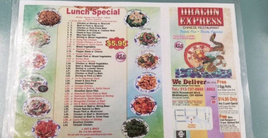 Dragon Express menu