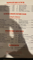 Sai Gai Japanese Steak House Sushi menu