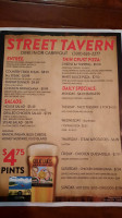 Streets Tavern menu