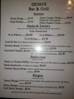 Deno's Grill menu