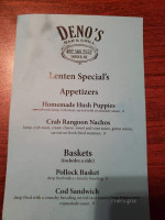 Deno's Grill menu