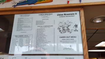 China Mountain Ii menu