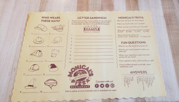 Monical's Pizza menu