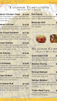 The Jaipur Junction menu