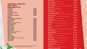 Kissho Asian Bistro Sushi menu