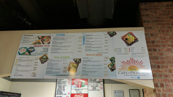 Sol Cafe Mejicano menu