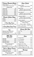 Marsella's Pizza menu