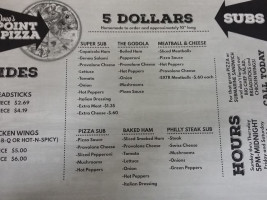 Doug's Point Pizza menu