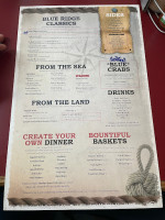 Blue Ridge Seafood menu