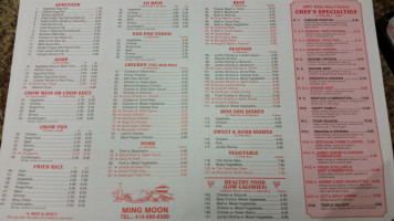 Ming Moon menu