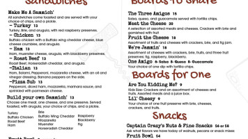 Barrels And Boards menu