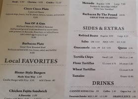 Ricardo's Tortilla Bakery menu