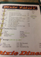 Dixie Diner menu