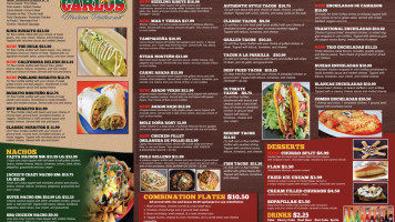 Carlos' Mexican menu