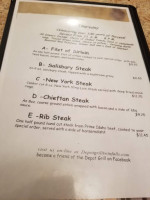 Depot Grill In Tw menu