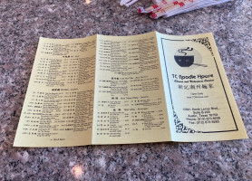 Tc Noodle House menu