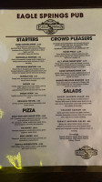 Eagle Springs Pub menu