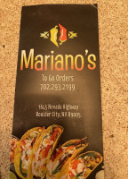 Mariano's Tacos And More menu