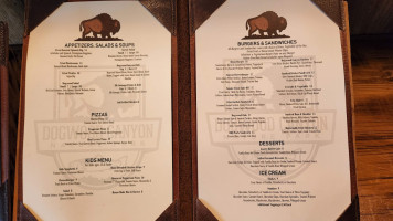 Mill Canyon Grill menu