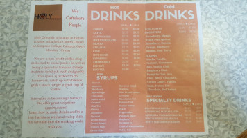 Holy Grounds Coffee Shop Simpson College menu