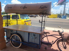 Organic Man Coffee Trike outside