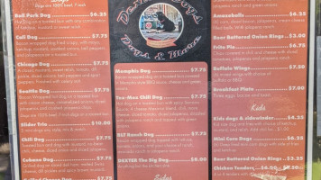 Dexter's Dogs menu