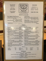 Hillbottom Pie menu