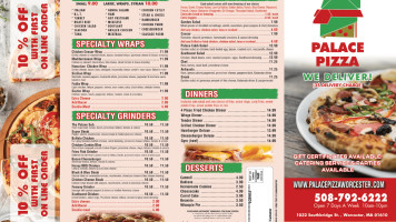 Palace Pizza menu