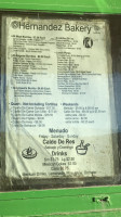 The Original Hernandez Bakery menu