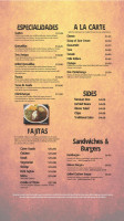 El Sol Mexican menu