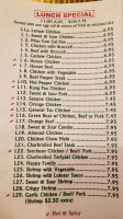 Van Chan's Chinese Restaurant menu