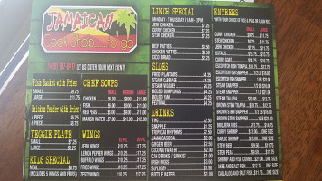 Jamaica Cook Shop menu