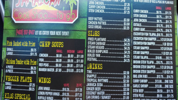 Jamaica Cook Shop menu