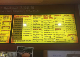 Alfredo's Méxican Food menu