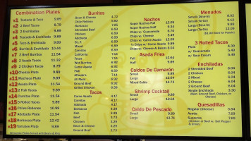 Alfredo's Méxican Food menu