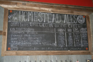 Homestead Ales menu