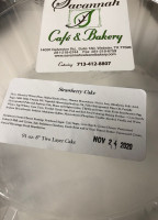 Savannah Cafe Bakery menu