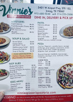 Vinnie’s Pizzeria Pastaria menu