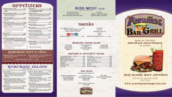 Paradise menu