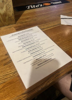 Taproom menu