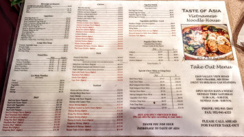 Taste Of Asia menu