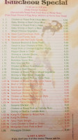 China Sun menu