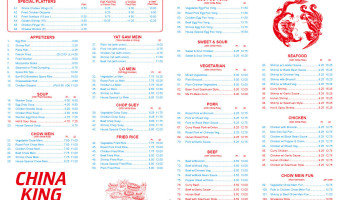 New China King Asian Bistro menu