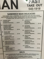 Sandwich Man menu