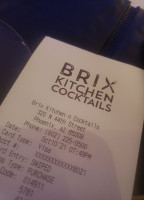 Brix Kitchen Cocktails menu