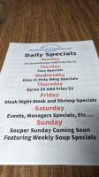 Shorty’s Place And Grill menu