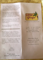 Wild Ginger menu